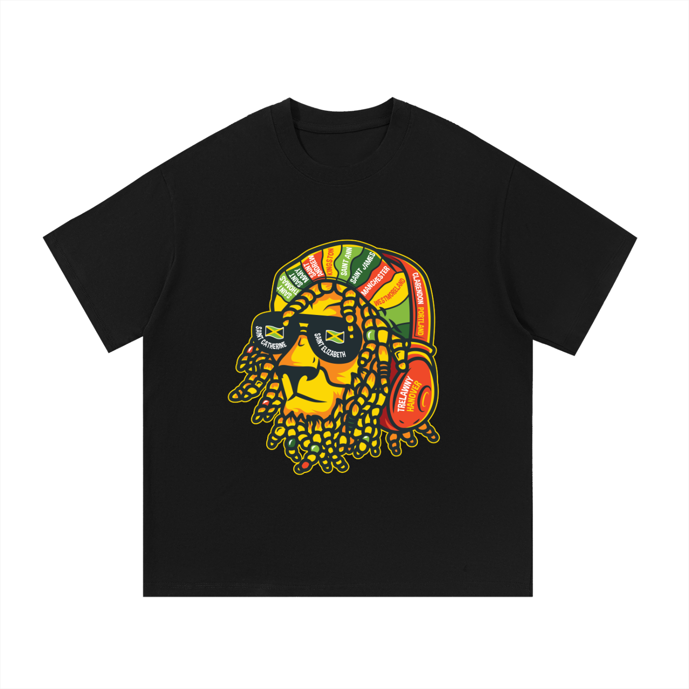 Jamaican Lion Parish Map T-Shirt